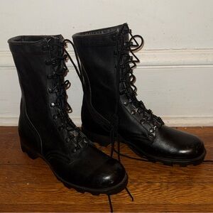 Vintage 1986 US Military Combat Boots - Speed-Lace Black Leather